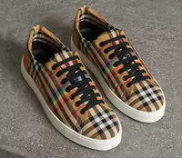 femmes chaussures burberry check detail vintage cotton canvas